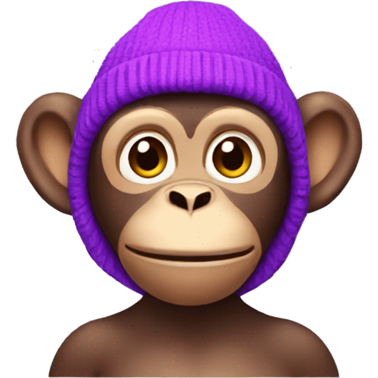 purple monke with pink beanie emoji