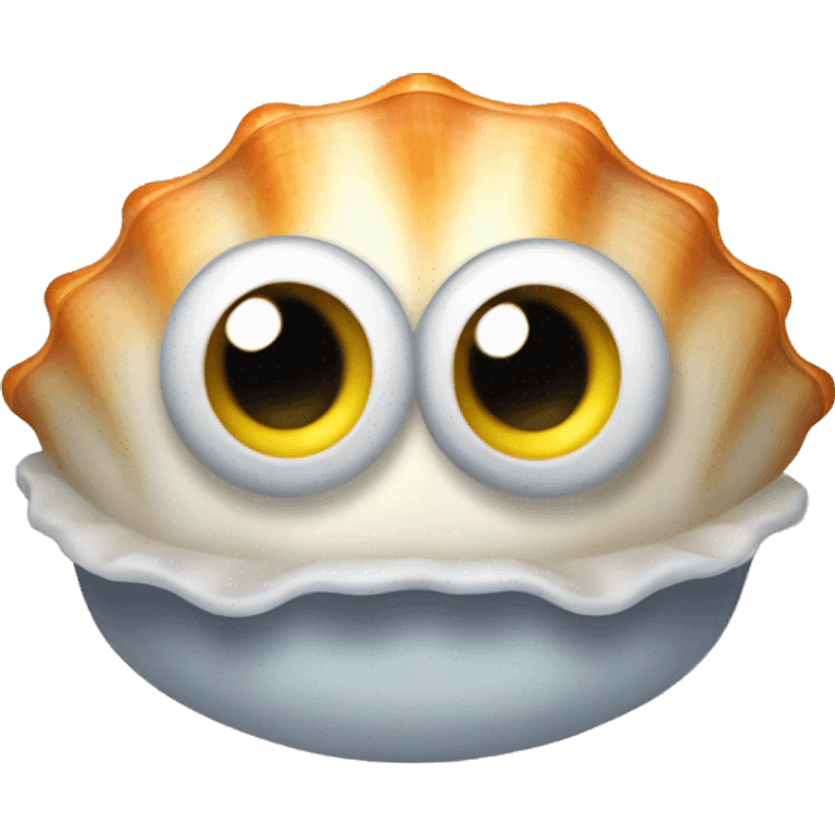 scalop shell with googly eyes emoji