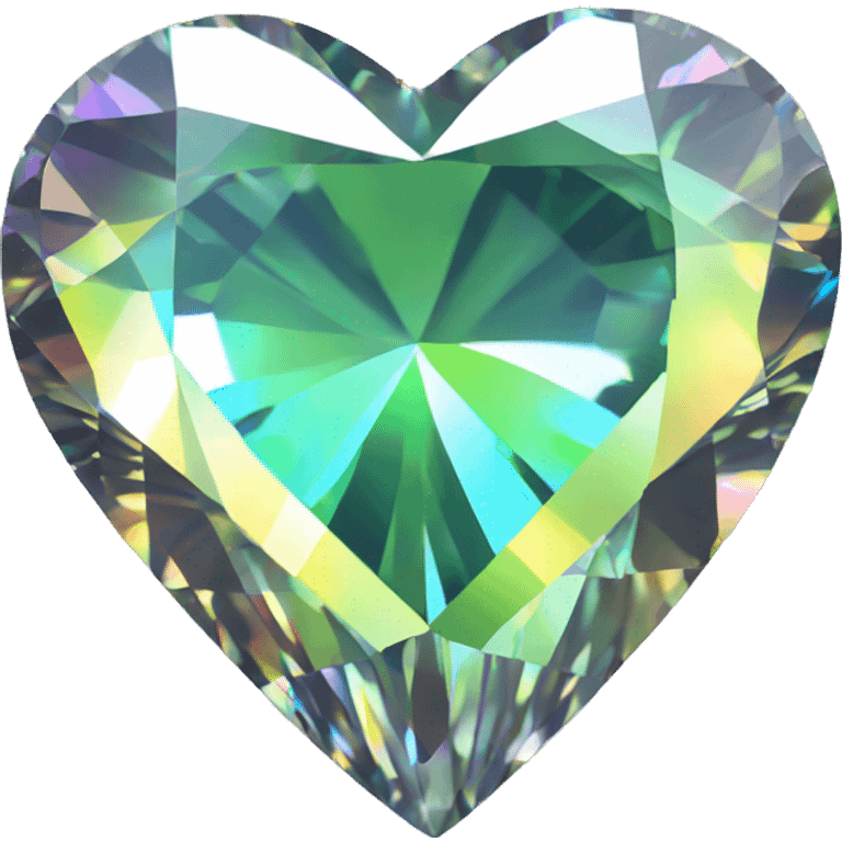 Heart shaped 56-carat iridescent diamond emoji