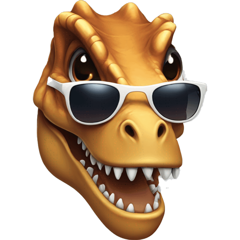 T-rex with sunglasses emoji