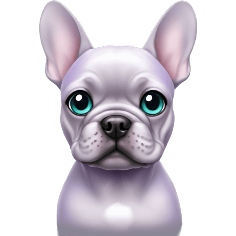 Lilac frenchie with teal eyes  emoji