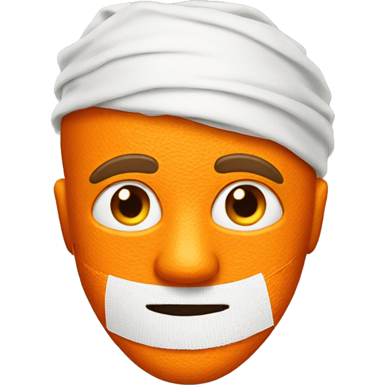 a orange man with bandaged right ear emoji