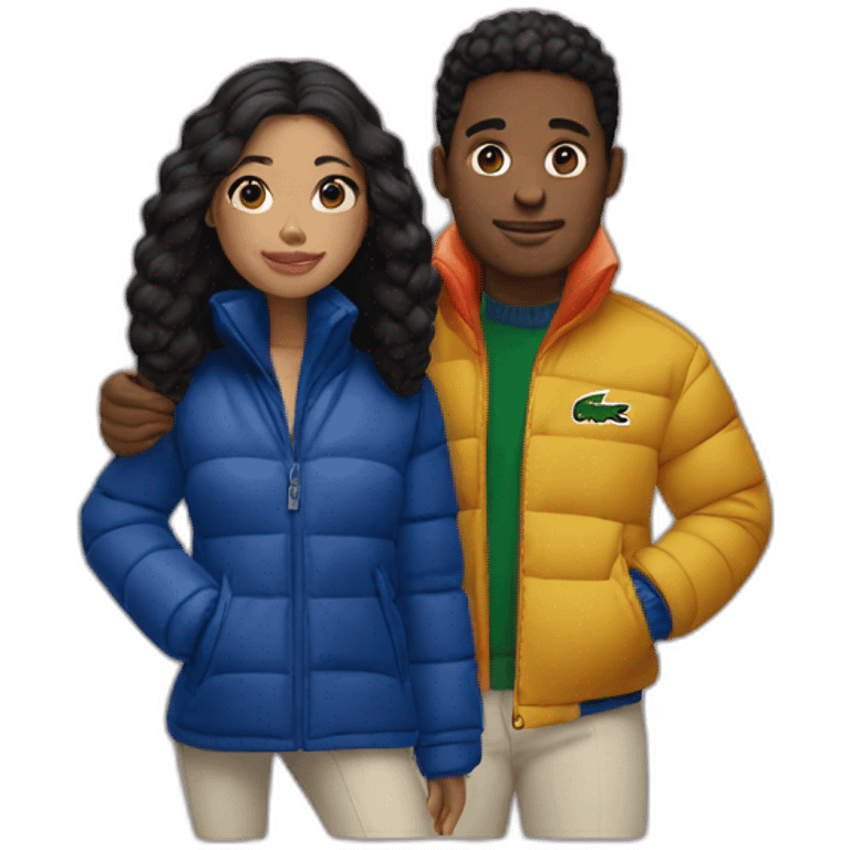 Couple with lacoste puffer jacket emoji