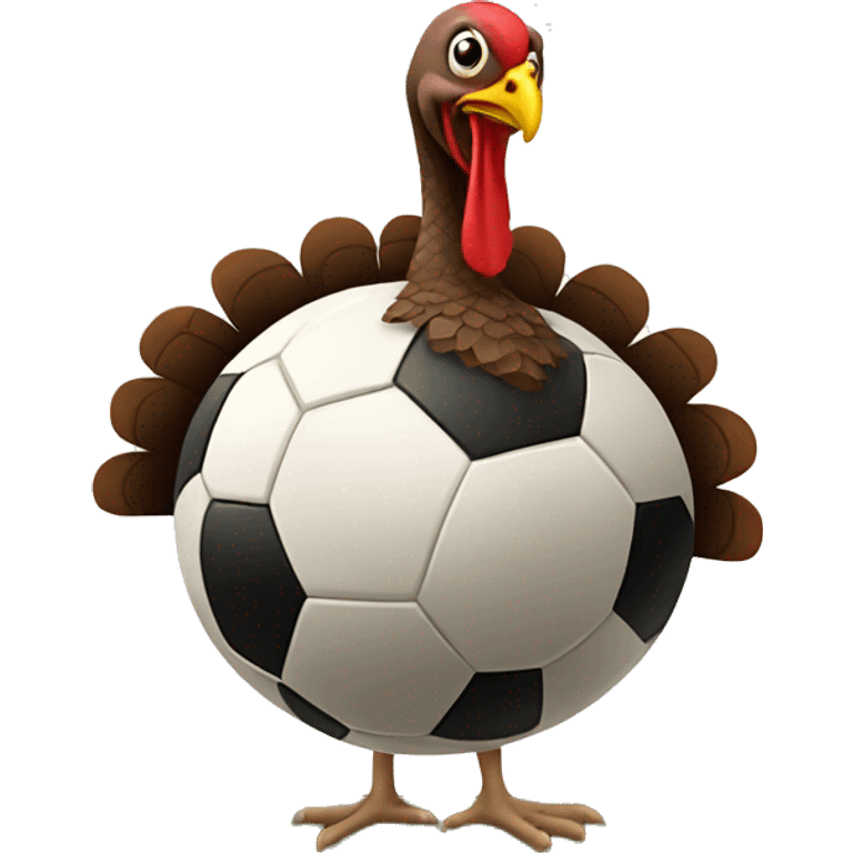 Turkey playing soccer emoji