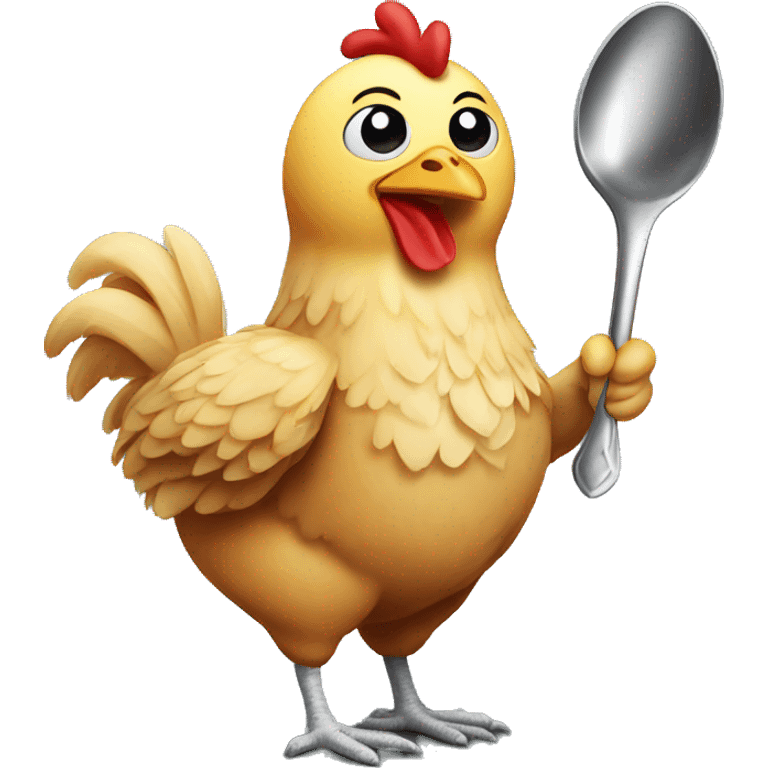 Chicken with a spoon  emoji