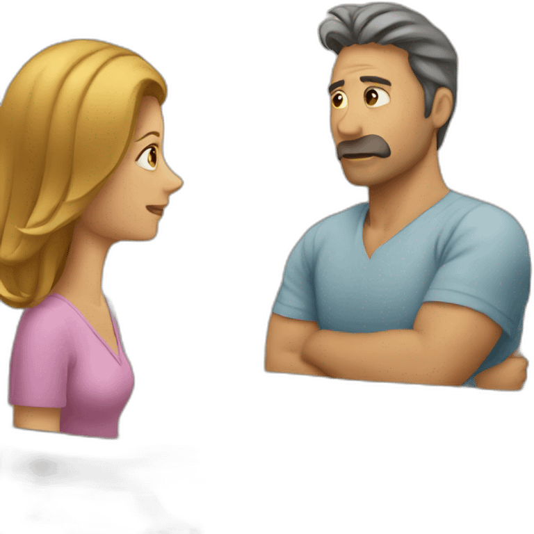 man watching wife emoji