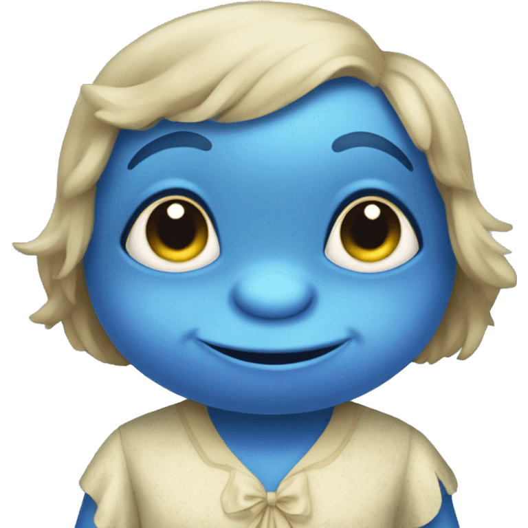 cute blue frog in a blue frock emoji