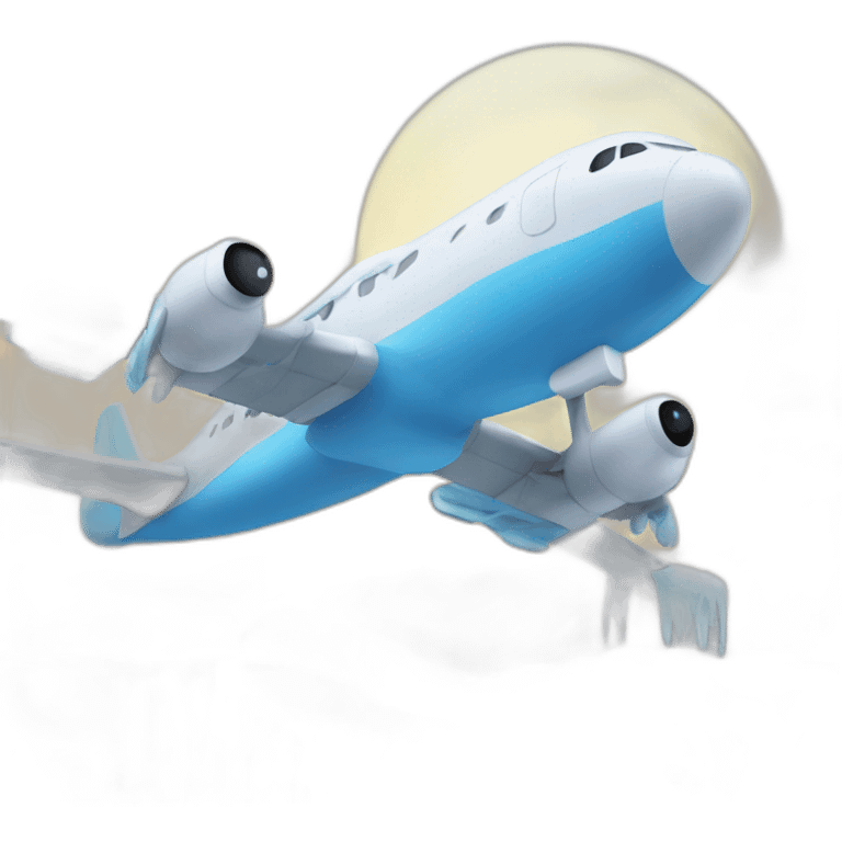 Airplane with icicles emoji