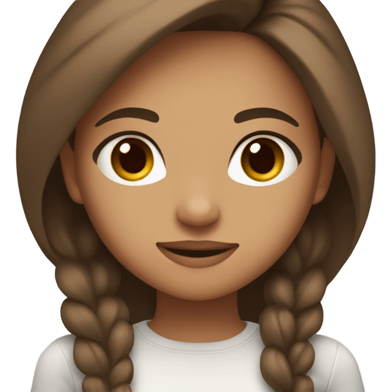 A medium skin toned girl with brown eyes and long brown hair emoji