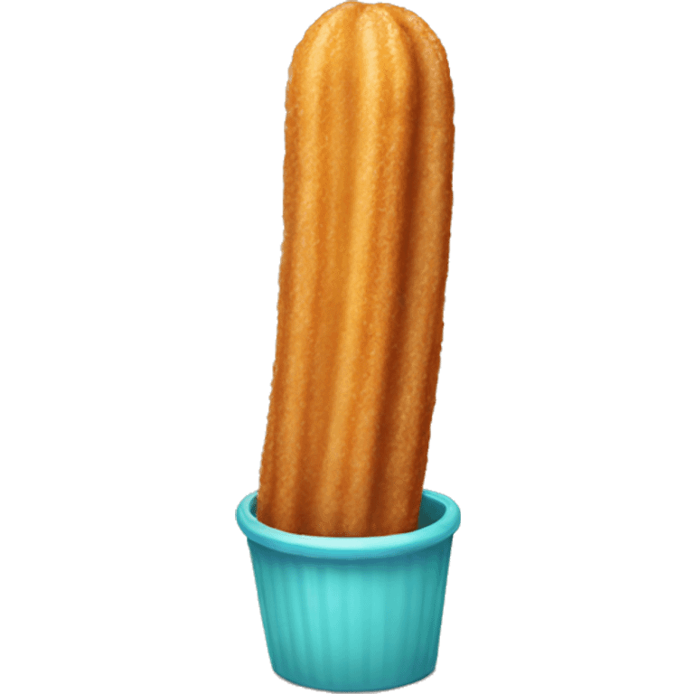 The churro with a chocolate tip emoji