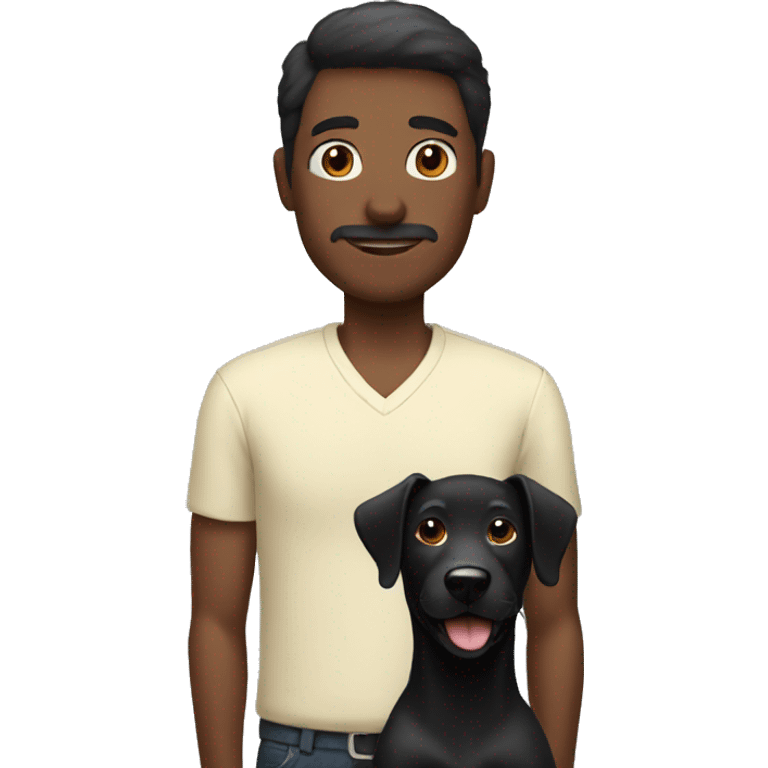 Man with black dog emoji