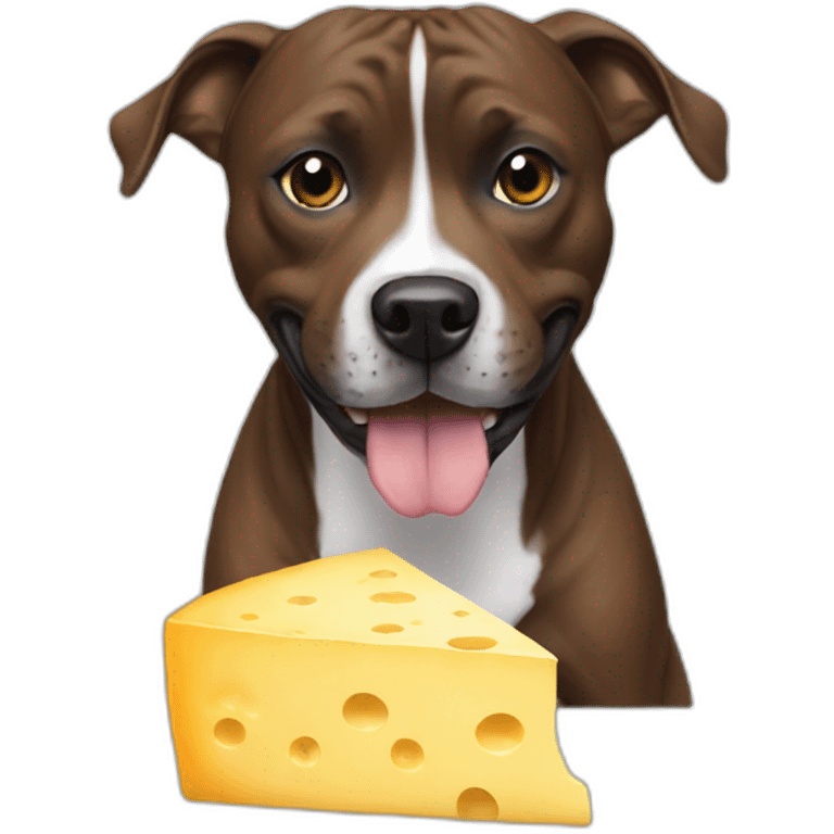 staffie dog eating cheese emoji