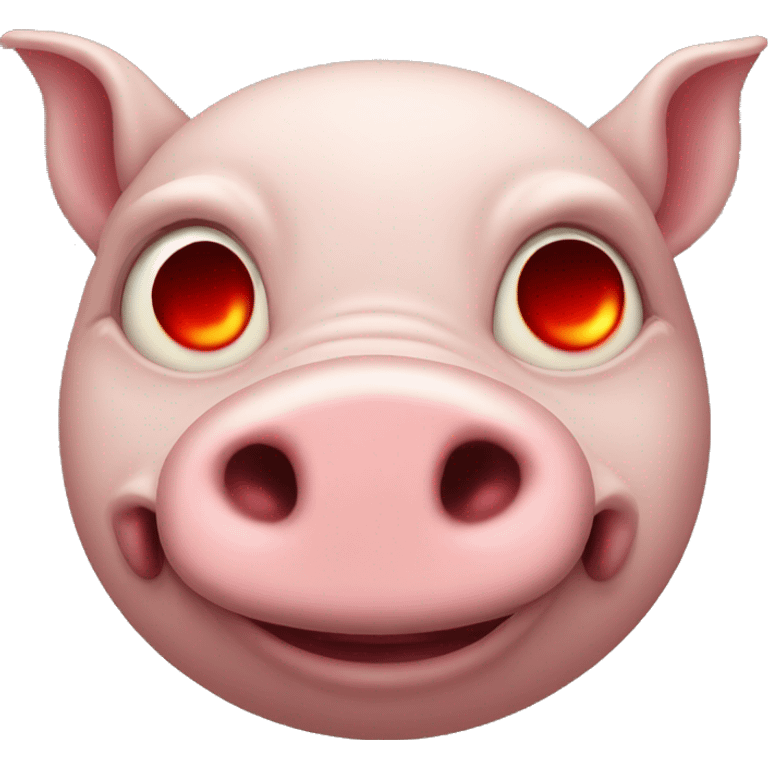 pig with demon red eyes emoji