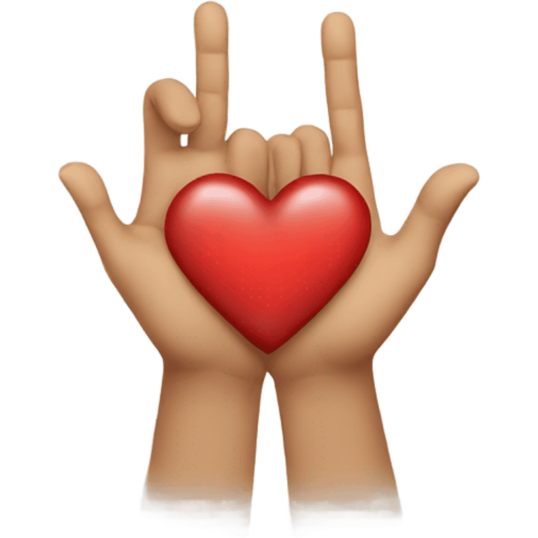 two hands show a heart sign emoji