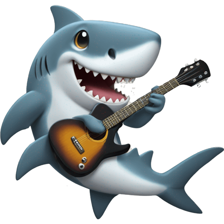 shark playing guitar emoji