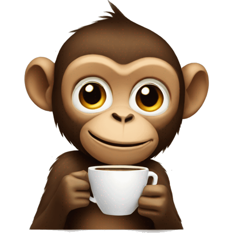 Monkey holding coffee emoji