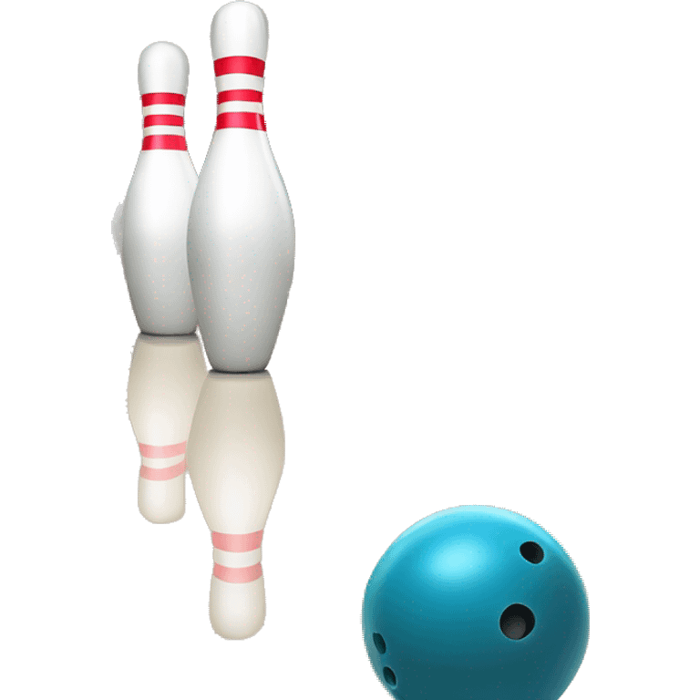 the bowling ball is knocking down pins. emoji