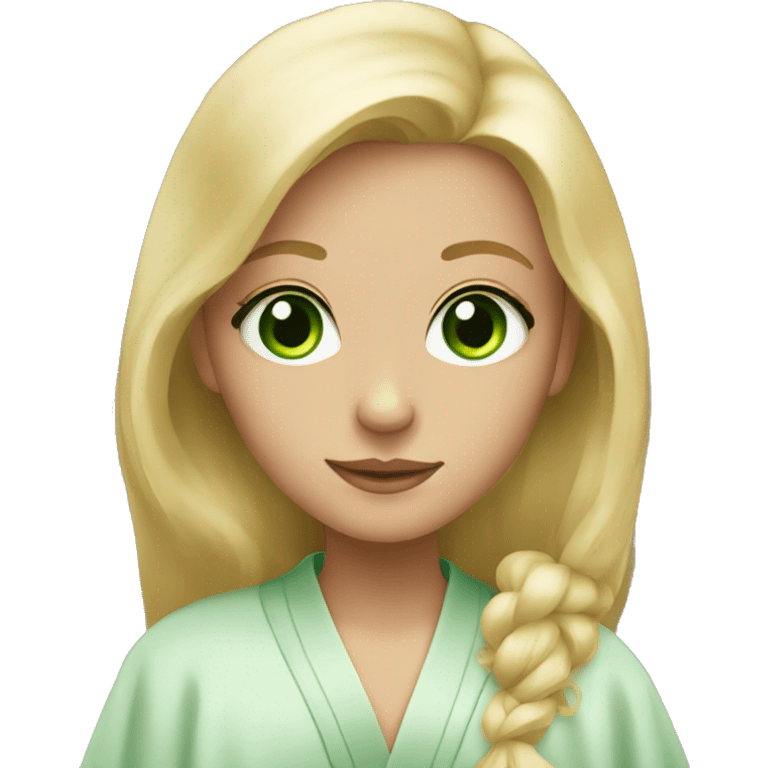 Blonde hair girl with green eyes in robe emoji