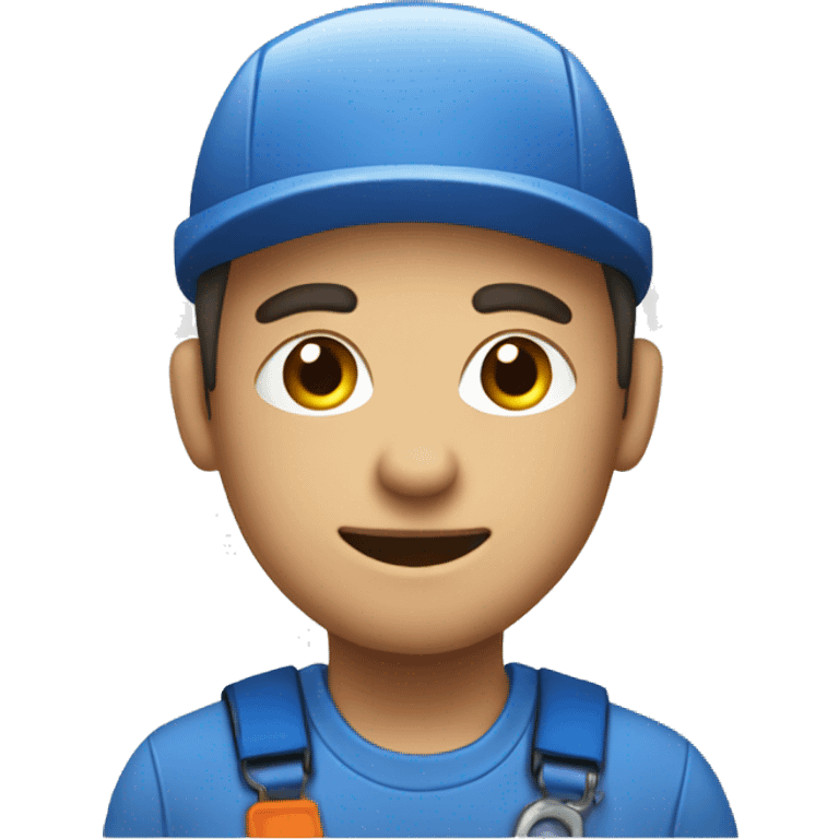 service technician with blue overall emoji