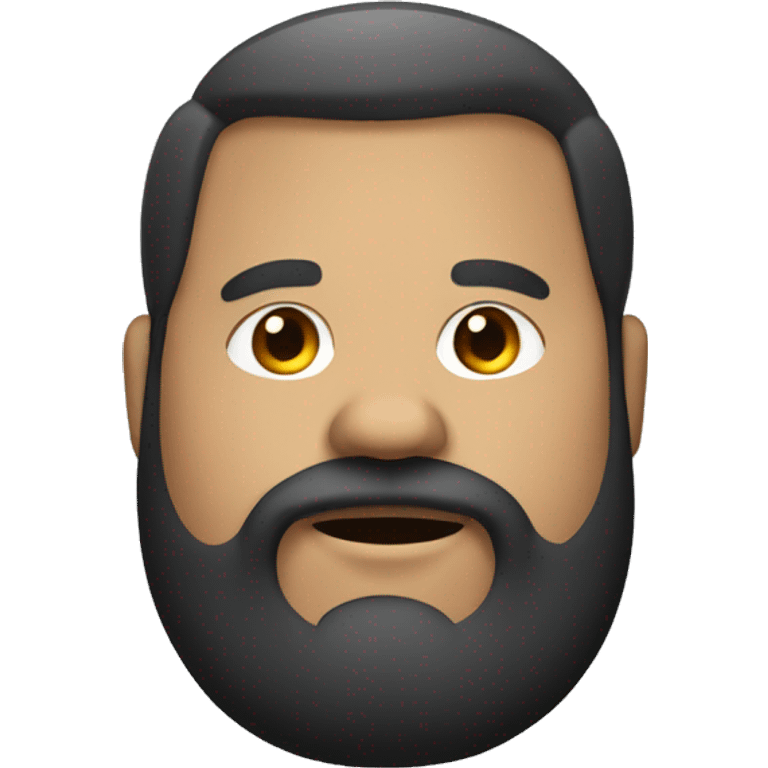 Fat man with beard and dark hair side parting emoji