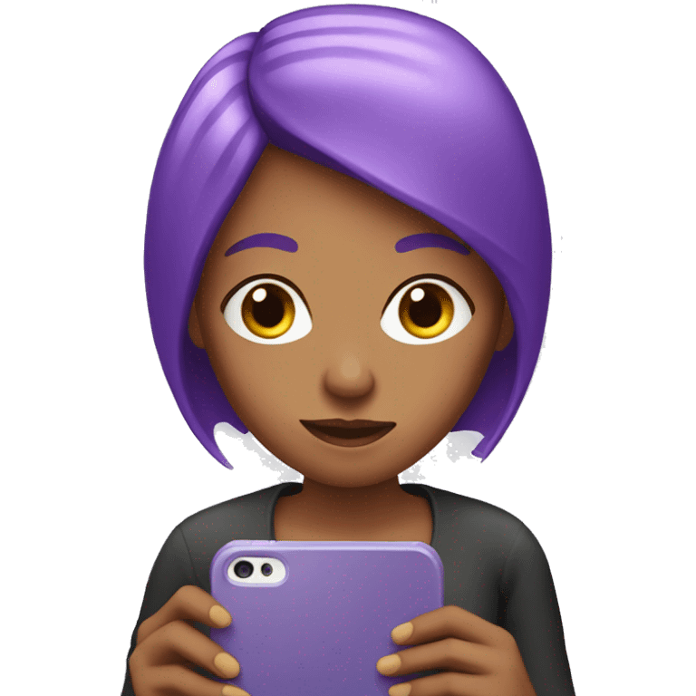 woman with violet hair and a cell phone in her hand emoji