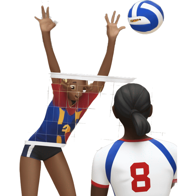 Blocking a volleyball emoji