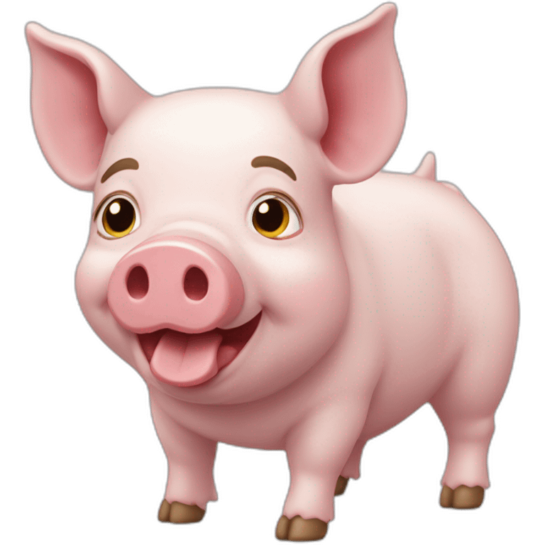 Un petit cochon à l’école emoji