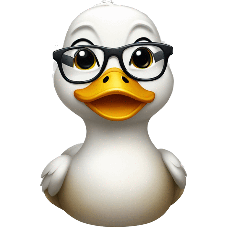 Cute duck with glasses emoji