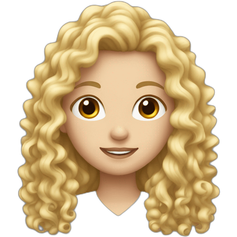 Long Curly white girl  emoji