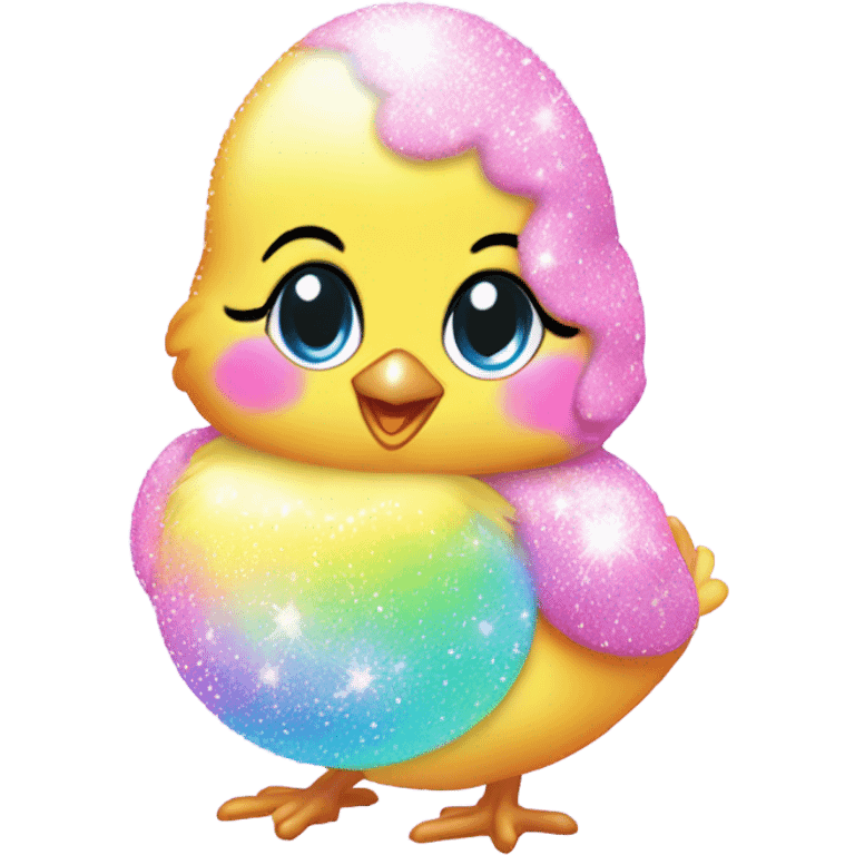 Lisa frank pastel sparkle easter chick emoji