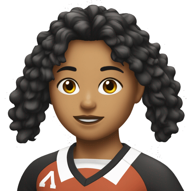 chica con pelo corto color negro futbolistica emoji