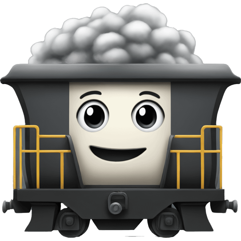 full train car with coal old emoji