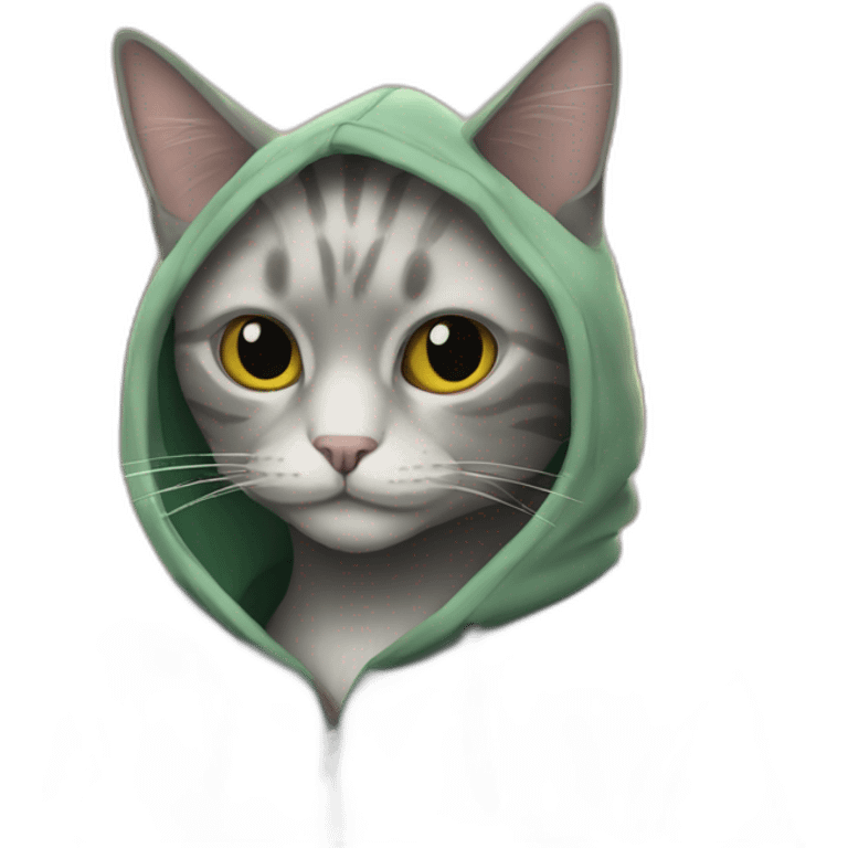 a cat with a nirvana hooodie on a street hes cool af he is also an emblem  emoji