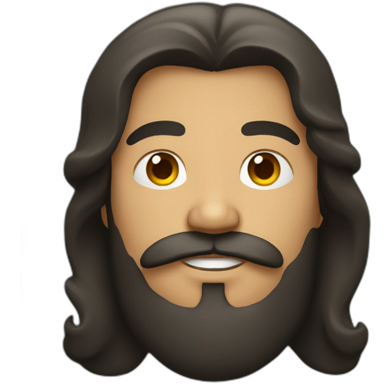 filipino man with long hair and moustache and beard emoji