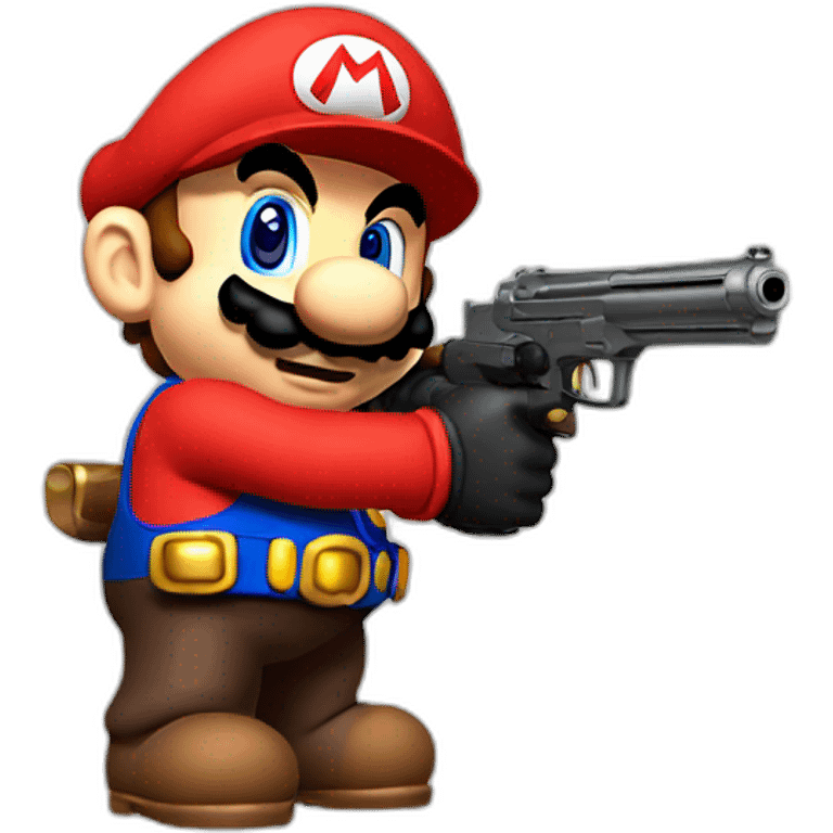 Super mario with gun emoji