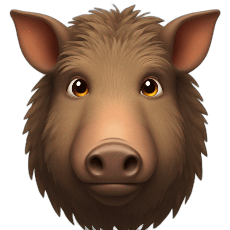 brown boar with two orange lines in each cheek emoji