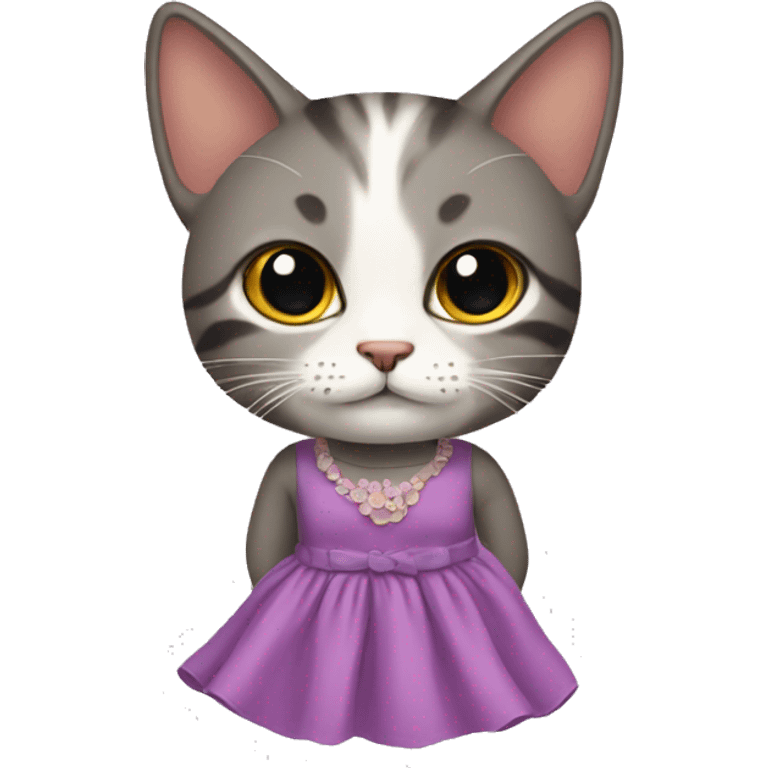 Cat wearing a dress emoji