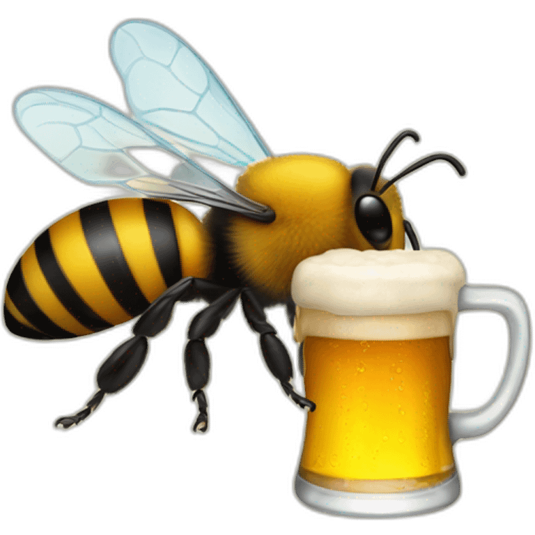 Big Bee with beer emoji