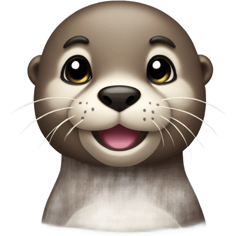 A cute otter face wearing a swimsuit. emoji