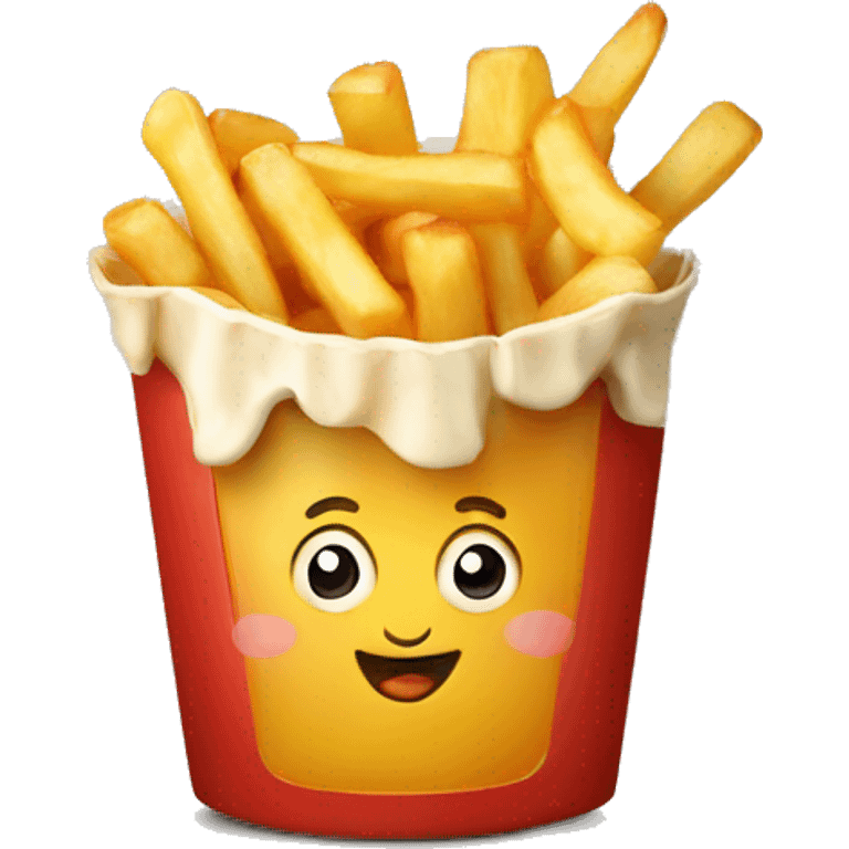 Poutine qui mange des frites  emoji