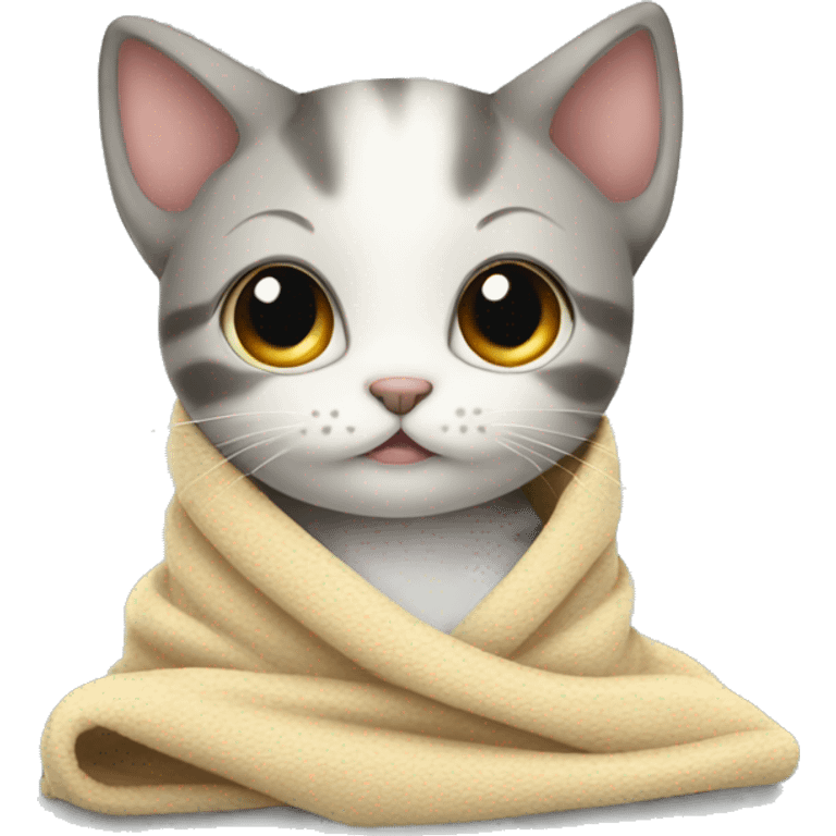 kitten wrapped in a blanket emoji