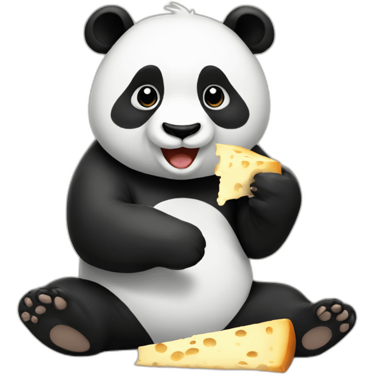 Panda eating chese emoji