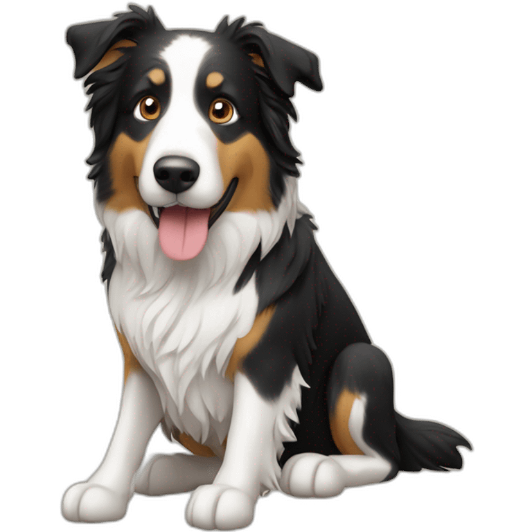 Homme blond avec chien border collie emoji