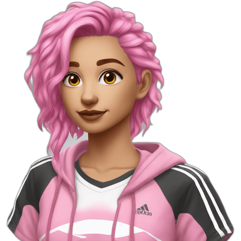 pink hair gamer girl adidas clothes emoji