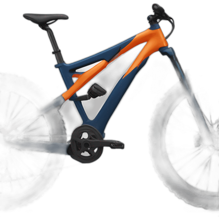 mountain bike in dark blue and orange colors emoji