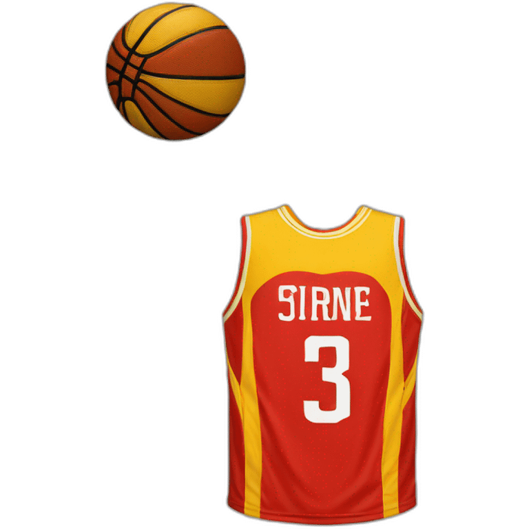 maillot de basket rouge 13 jaune emoji