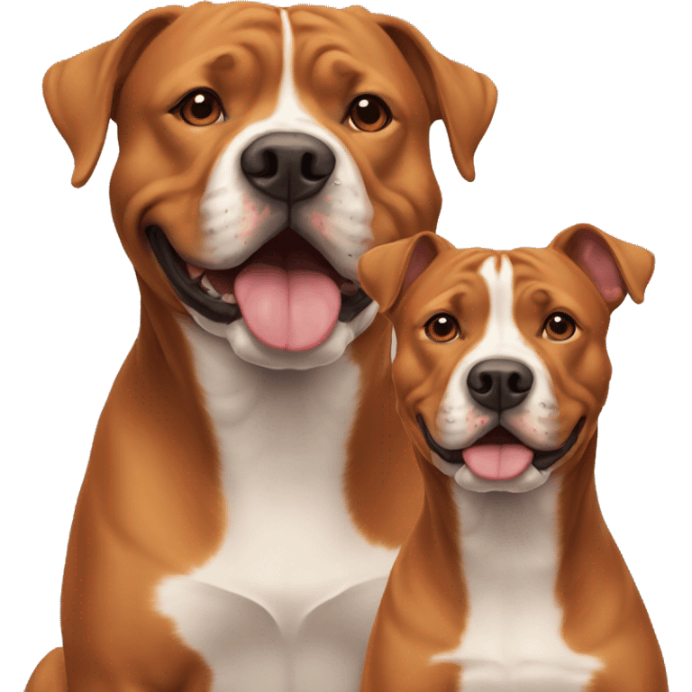 Two red Amstaff friends emoji