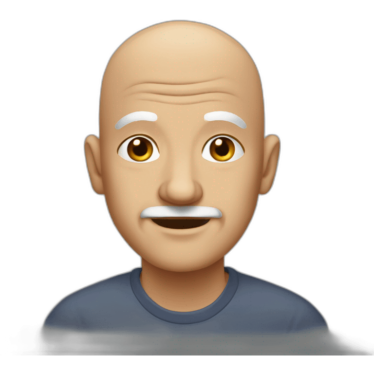 Bald old man no facial hair emoji