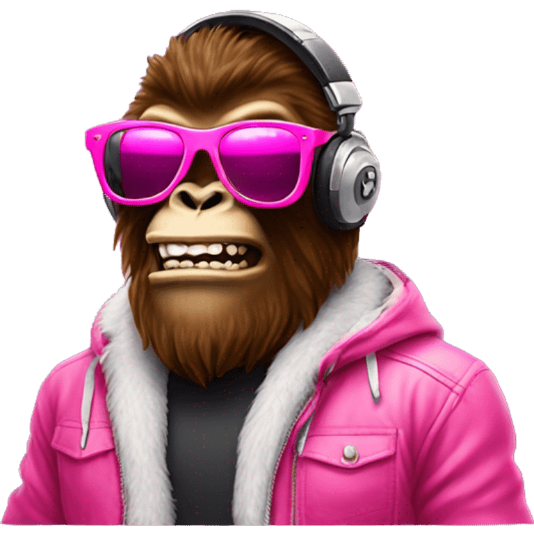 DJ Bigfoot with pink sunglasses emoji