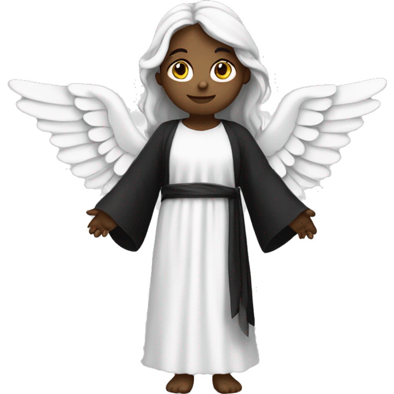 White angel girl in black robe emoji